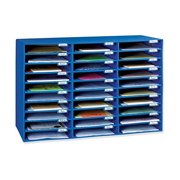 Pacon Classroom Keepers 30-Slot Mailbox, Blue (001318)