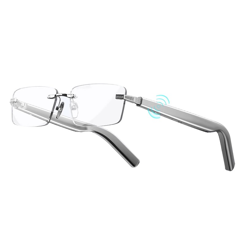QJF Rimless Bluetooth Glasses with Open-Ear Audio - Blue Light