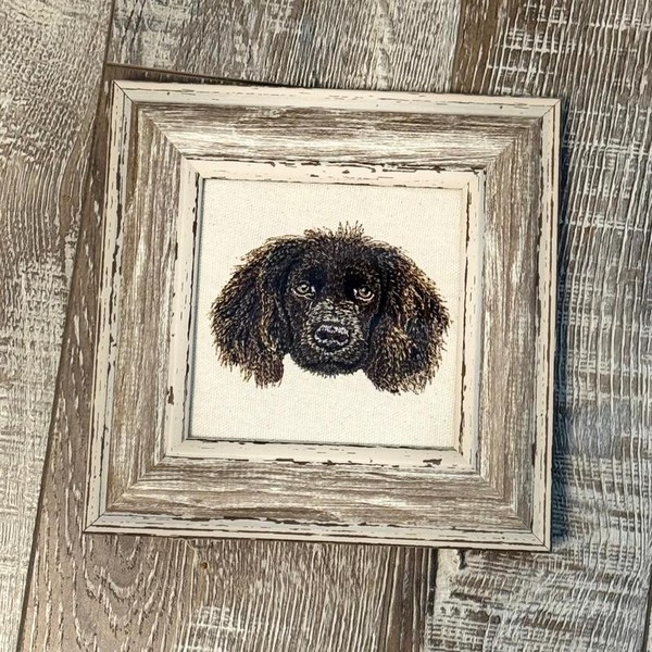 Boykin Spaniel Machine Embroidered and Framed! Other Breeds Available! -