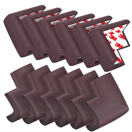 12 Pack Soft Baby Proofing Edge and Corner Guards, Safety Pre-Taped Furniture Bumper, Baby Corner Protector for Fireplace, Table, Stair, Cabinet (Brown)