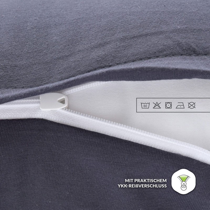 NatureMark Pack of 2 Jersey Cushion Covers, Side Sleeper Pillows,