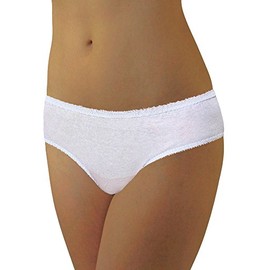 Womens Disposable 100% Cotton Underwear - for Travel- Hospital Stays- Emergencies White Small 10 Pack