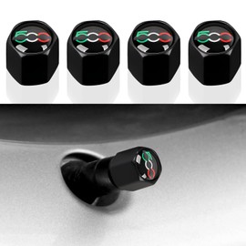 4 x Car Tyre Valve Caps Compatible with Fiat 500 500e 500c 500L 500x Styling Accessories (J)
