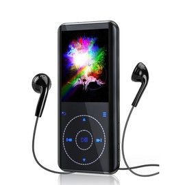 RUIZU 64GB MP3 Player with Bluetooth 5.3, Portable Music Player with Speaker, FM Radio, Voice Recorder, HiFi Lossless Digital Audio Video Playback, 2.4-inch Curved Screen, Support 128GB Micro SD Card