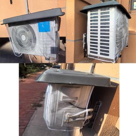 WOHNZA 38.5inX19.7in Air Conditioner Sun Shade Cover, Dustproof Waterproof Outdoor Window AC Units Protection Cover, With Black Protective Net