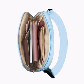 COSHAYSOO Initial Belt Bag Small Waist Fanny Pack Crossbody Purse Cross Body Pouch with Preppy Monogrammed Letter Patch for Teens Girlfriend, Cute Travel Easter Valentines Day Gift Blue (D)