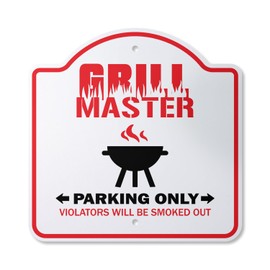 Grill Master 12" X 12” Sign | Indoor/Outdoor Plastic | SignMission Designer BBQ Cookout Tailgating Cook Dad Burger Hot Dogs Novelty Gift Funny Joke Gag Road Garage