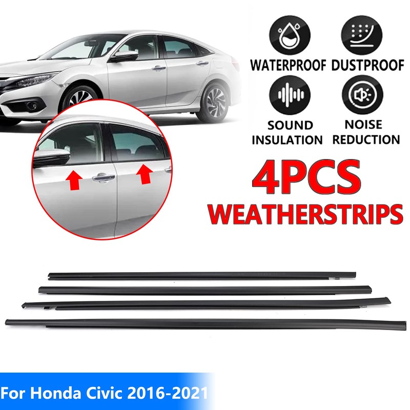 GEATaaT 4Pcs Weatherstrip Window Moulding Trim Seal Belt Compatible with