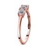 TJC Three Stone Ring White Cubic Zirconia CZ in Rose