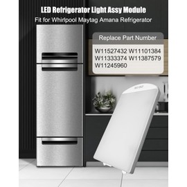 W11527432 Refrigerator LED Light, LED Refrigerator Light Assy Module Fit for Whirlpool Maytag Amana, Fridge LED Light Module Assembly Replace W11101384 W11333374 W11387579 W11245960