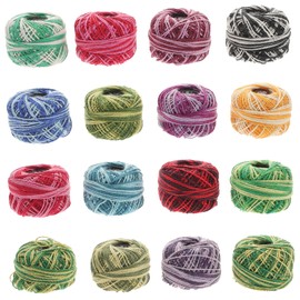 OSALADI 16 Roll Cross Stitch Cotton Line Set Embroidery Thread for DIY Crafts Each Mixed Colors for Home Making and Hand Crafting