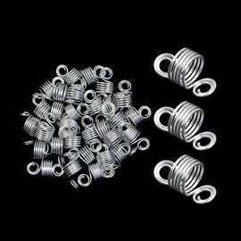 30 Pcs Dreadlocks Beads 5 Laps Spring Metal Cuffs Dread Locks Hair Braid Rings for Women Hair Clips Accessories (Silver)