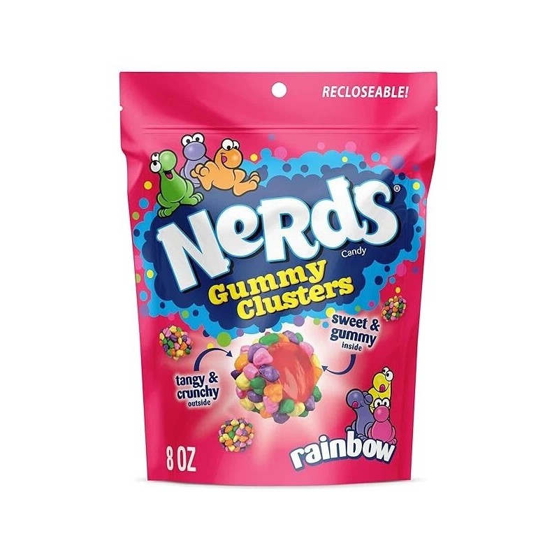 Rainbow Gummy Clusters, Candy, Rainbow, Crunchy and Gummy, Back to