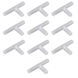 HALJIA 10 4mm Transparent Plastic Aquarium 3 Way T Type Air Valve Air Tubing Plug
