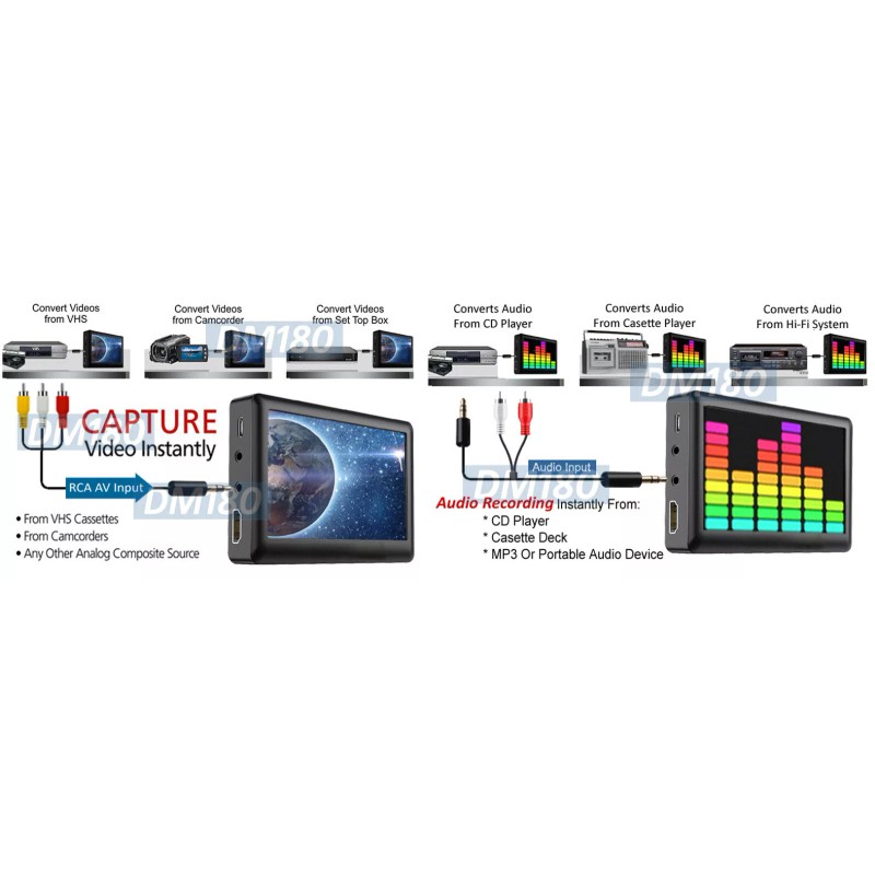 Unbranded Portable MPEG4 MP3 Video Audio Recorder Player RCA AV