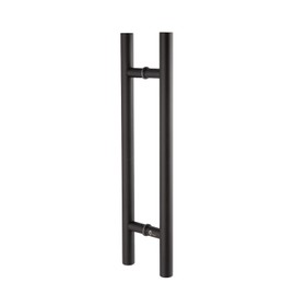 TOGU TG-6012 300mm/12 inches Solid Standoffs Heavy-Duty Stainless Steel 304 Back to Back Push Pull Door Handle for Solid Wood, Timber, Glass,and Metal Doors, Matte Black Finish