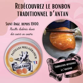 Saint Ange Honey Geranium 50g | Traditional Sweets 100% French | Imported from France | Pastilles | Hard Candy
