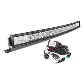 AUXTINGS 42 inch Curved LED Light Bar with Remote Controller Wiring Harness,540W Triple Row Spot Flood Beam,Strobe Flash Work Light Driving Lights,Waterproof Remote Controller On/Off Switch