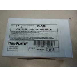 Tru-Flate (Pack Of 10) Tru-Flate 13-513/13-508 Universal Coupler 1/4" MNPT (A, I/M, T)