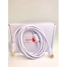 OMNIHIL 8FT-White USB Cable Compatible with Alto Professional UI-1 Audio-USB Interface