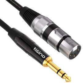 Tisino XLR to Jack 6.3, XLR Female to 6.3mm Jack Stereo Microphone Cable Balanced Signal Connection Cable - 2M