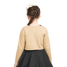 BlackButterfly Children's Long Sleeve Bolero Sparkle Cardigan Girls, gold