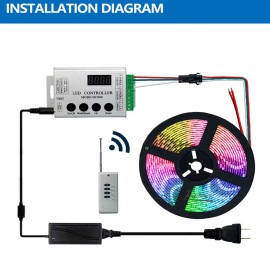 Unbranded HC008 4Keys DC 5V 12V 24V programmable RGB led pixel controller 133 effect modes