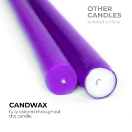 CANDWAX 14 inch Taper Candles - Set of 4 Tall Purple Candlesticks for Home, Wedding and Dinner
