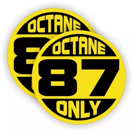 Unbranded (2) 87 OCTANE ONLY Fuel Door Vinyl Stickers | Gasoline Gas Pump Decals Labels