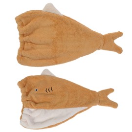JK Home Women Microfiber Hair Drying Wrap Towel Cap, Fun Cute Cartoon Shark Super Absorbent Coral Velvet Hair Turban Quick Dry Towels for Wet, Long, Thick Hair