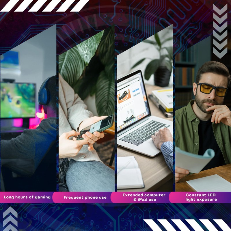 RT100 HD Premium Gaming and Computer Screen Glasses Blue Light