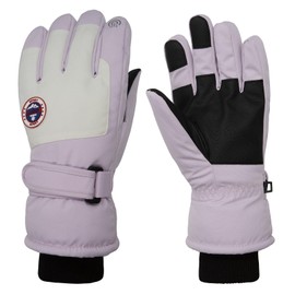 Long Keeper Winter Ski Gloves Men Women Touch Screen -20℉ Thermal Warm Winter Gloves Windproof Snow Gloves for Ski Snowboarding Outdoor (Purple with White - M, Hand Circumference: 7.48-8.66inche)