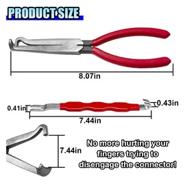 DUSCOKE 37960 Electrical Disconnect Pliers, 13120 Automotive Electrical Connector Separator, Spark Plug Disassembly Pliers Car Terminal Removal Tool, Fuel Line Petrol Clip Pipe Plier Tool Kit (Red)