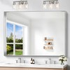 NIMURY Silver Bathroom Mirror, 36x48 Inch Rectangular Deep Frame Mirror,