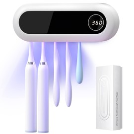 MIMORE Toothbrush Holder, 4 Toothbrush Slots & Timer Function, Cordless Wall Mounted Toothbrush Holders for Bathrooms
