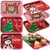 3Pcs 13x10 Inch Christmas Serving Trays Set Xmas Platters Dishes