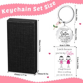 Yaocom Friend Gift Funny Gift for Sister Best Friend Keychain Friendship Keychain for Sisters Women(Sister)