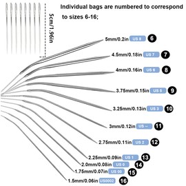 NANXJIUR Circular Knitting Needles 43cm Beginners Stainless Steel Knitting Needles Set, 11 Pieces Circle Knitting Needle 17-inch Long & Smooth Metal Round Needles, Ideal Gift for Knitters and Mothers