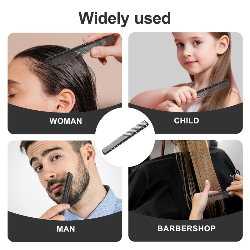 Carbon Fine Cutting Comb Set, 12 Pieces