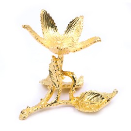 CENPEK Rose Flower Crystal Ball Stand Antique Style Crystal Ball Stand Golden