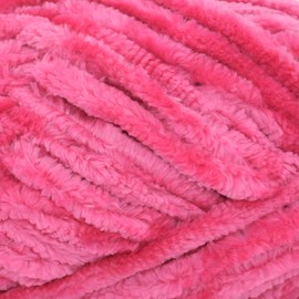 Velvet Chenille Yarn for Crocheting,Hot Pink Fluffy Velvet Plush Thick Soft Chunky Chenille Baby Blanket Yarn for Crocheting Knitting Beginners 3x100g(49.2yd)（Hot Pink）