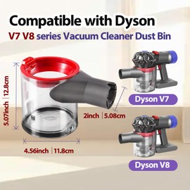 Pulyibo Dust Bin Replacement Parts Compatible with Dyson V7 (SV11) and V8 (SV10), Canister Replacement Vacuum Attachments, Dustbin Part No.967699-01