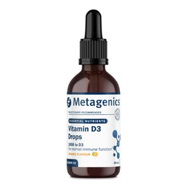 Metagenics Vitamin D3 Liquid Drops - 1000iu Vitamin D for Healthy Immune System, Bones, Muscles & Teeth - Orange, 30ml