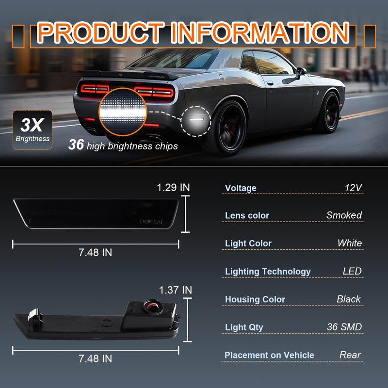 Nrgedzam LED Side Marker Lights LED Rear Bumper Marker Lamps