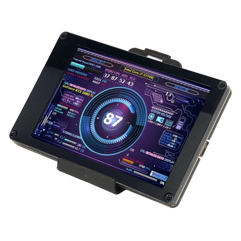USB Mini Screen Adjustable Brightness 3.5in IPS Computer Temp CPU