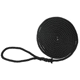 Extreme Max 3006.2876 BoatTector Twisted Nylon Dock Line - 3/4" x 50', Black