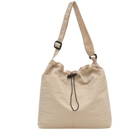 Halgio Women's Drawstring Bag, Shoulder Bag, Drawstring Bag, Mini Bag, Pochette Pouch, Cross-body Design, Stylish, Cute, Simple, Casual, Solid, Popular, beige