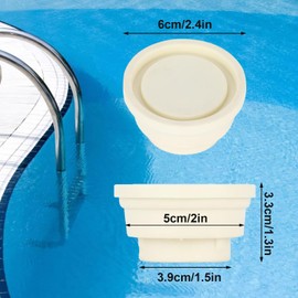 Tissting Pack of 2 Pool Ladder Rubber Buffers, 39 mm / 1.5 Inch White Rubber Pool Ladder Plugs Pool Ladder Protective Caps Swimming Pool Ladder Rubber Plug Ladder Safety Bumper