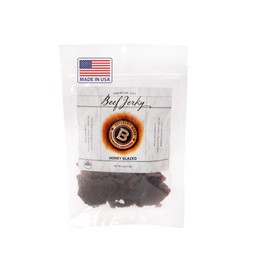 BUTCHER'S MARK Honey Glazed Beef Jerky 4-pack, high protein meat snack for on the go, great snacks for hiking or camping, made in the USA