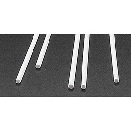 Plastruct 90861 MR-125 Round Rods (5) 1/8" (3.2mm) OD x 10" long White Styrene